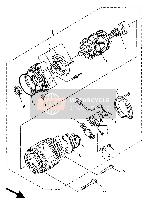 Yamaha XJ900S DIVERSION 1995 Generator for a 1995 Yamaha XJ900S DIVERSION