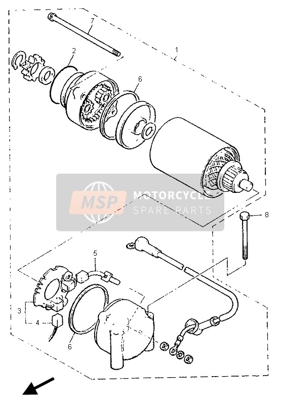 Yamaha XJ900S DIVERSION 1995 Startend Motor 4 voor een 1995 Yamaha XJ900S DIVERSION