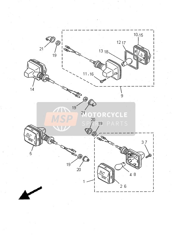 Yamaha TW125 2000 Luz intermitente para un 2000 Yamaha TW125