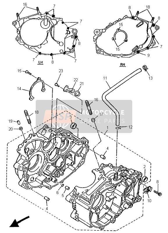 Yamaha XT600E 1995 Crankcase for a 1995 Yamaha XT600E