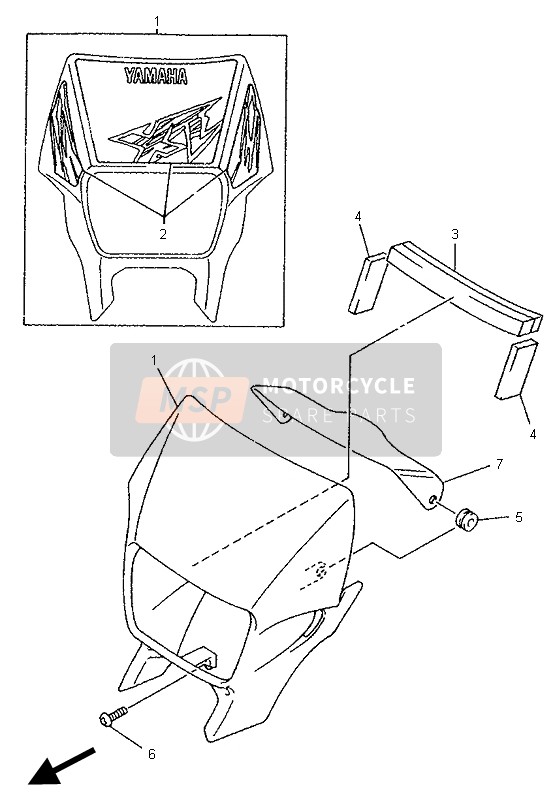 Yamaha XT600E 1995 Cowling 1 for a 1995 Yamaha XT600E