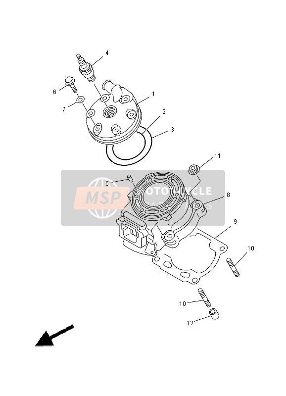 4JT113510200, Pakking, Cilinder, Yamaha, 1