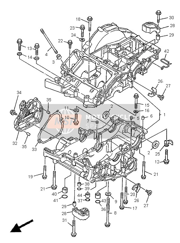 Yamaha XTZ750 SUPER TENERE 1995 Carter per un 1995 Yamaha XTZ750 SUPER TENERE