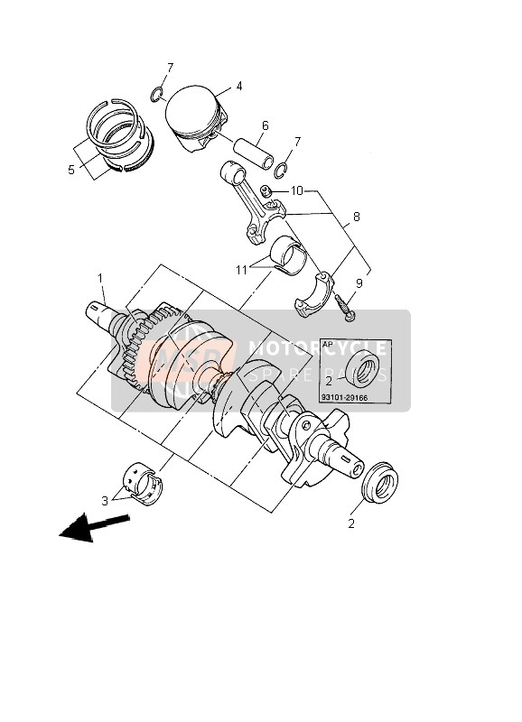 Yamaha YZF600R THUNDERCAT 2002 Crankshaft & Piston for a 2002 Yamaha YZF600R THUNDERCAT