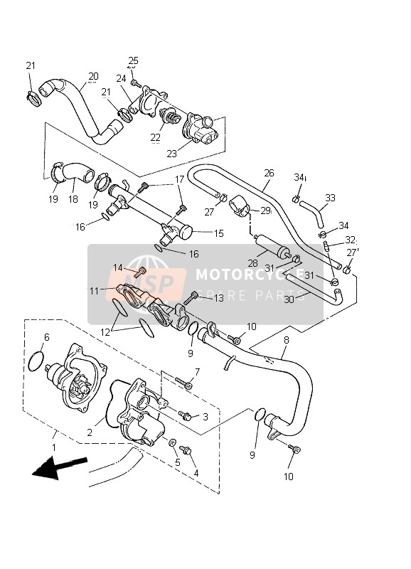 Yamaha YZF600R THUNDERCAT 2002 Water Pump for a 2002 Yamaha YZF600R THUNDERCAT