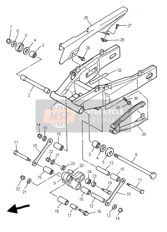 Yamaha YZF600R THUNDERCAT 2002 Rear Arm for a 2002 Yamaha YZF600R THUNDERCAT