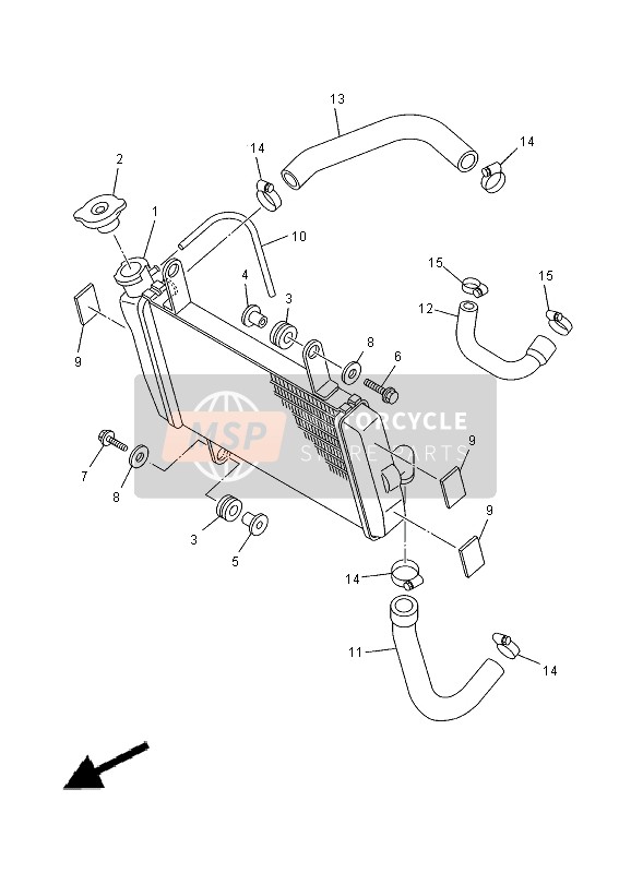 904502807300, Slang Klem Assy(4JT), Yamaha, 0