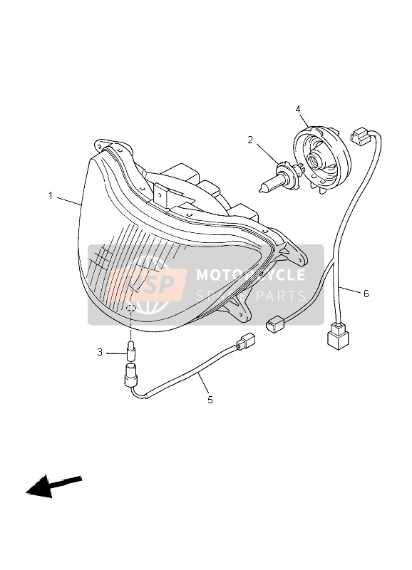 Yamaha YZF600R THUNDERCAT 2002 Koplamp voor een 2002 Yamaha YZF600R THUNDERCAT