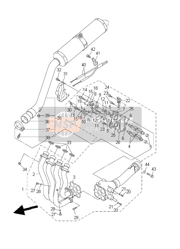 5PW148260000, Protecteur De Echapp, Yamaha, 5