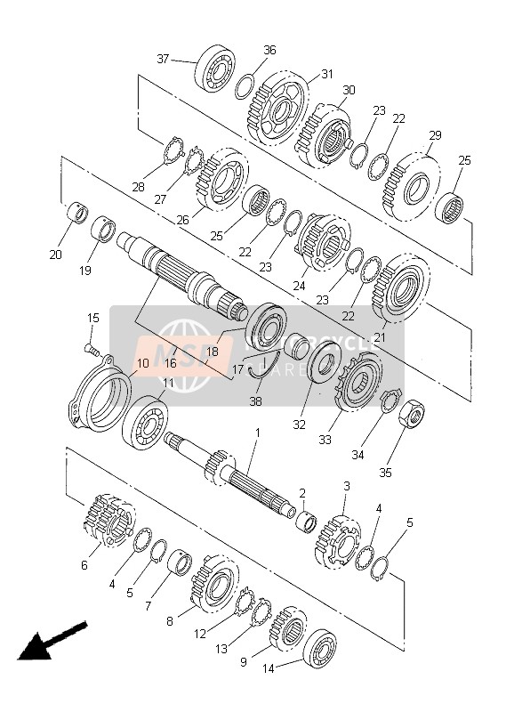 5JJ172511000, Zahnrad, 5. Gang, Yamaha, 0