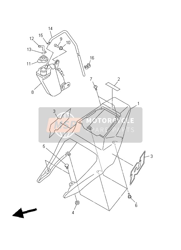 90445083J500, Hose (L600), Yamaha, 3