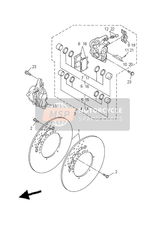 Yamaha YZF-R1 2002 BREMSSATTEL VORNE für ein 2002 Yamaha YZF-R1