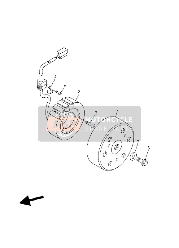 5PW814100100, Stator Assy., Yamaha, 1