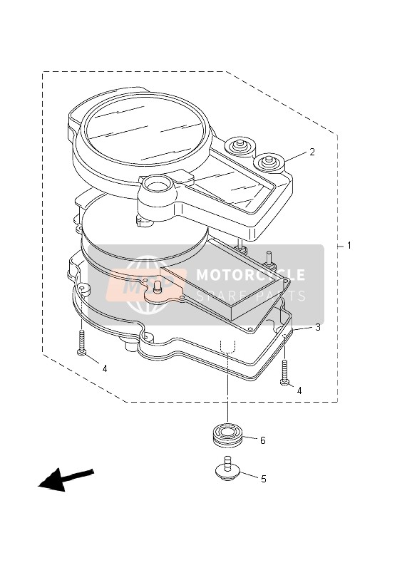 5PW8353E0000, Case, Meter Bovenste, Yamaha, 0