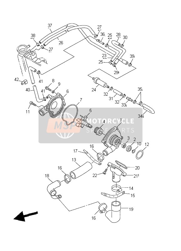 Yamaha YZF-R6 2002 WASSERPUMPE für ein 2002 Yamaha YZF-R6