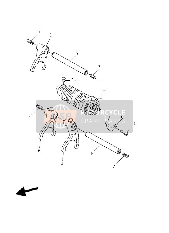 Yamaha YZF-R6 2002 Shift Cam & Fork for a 2002 Yamaha YZF-R6