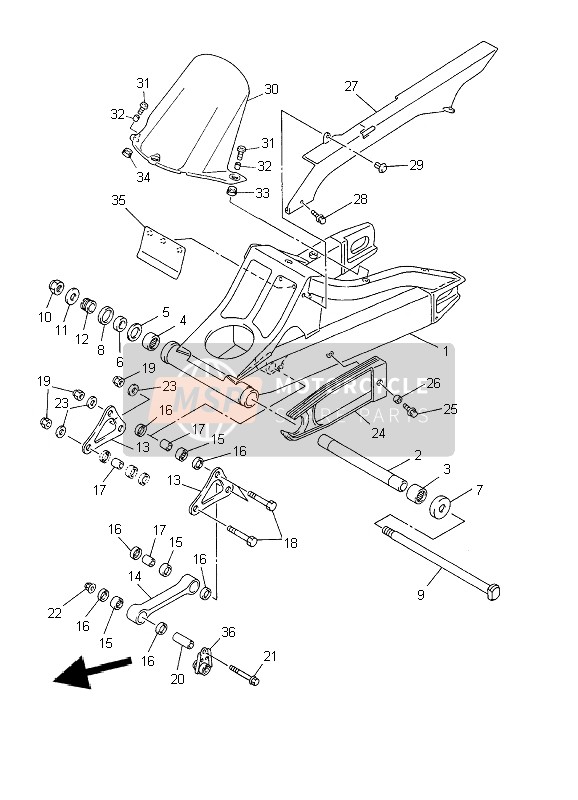 Yamaha YZF-R6 2002 Rear Arm for a 2002 Yamaha YZF-R6