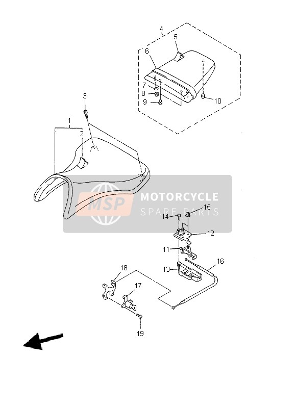 Yamaha YZF-R6 2002 Posto A Sedere per un 2002 Yamaha YZF-R6