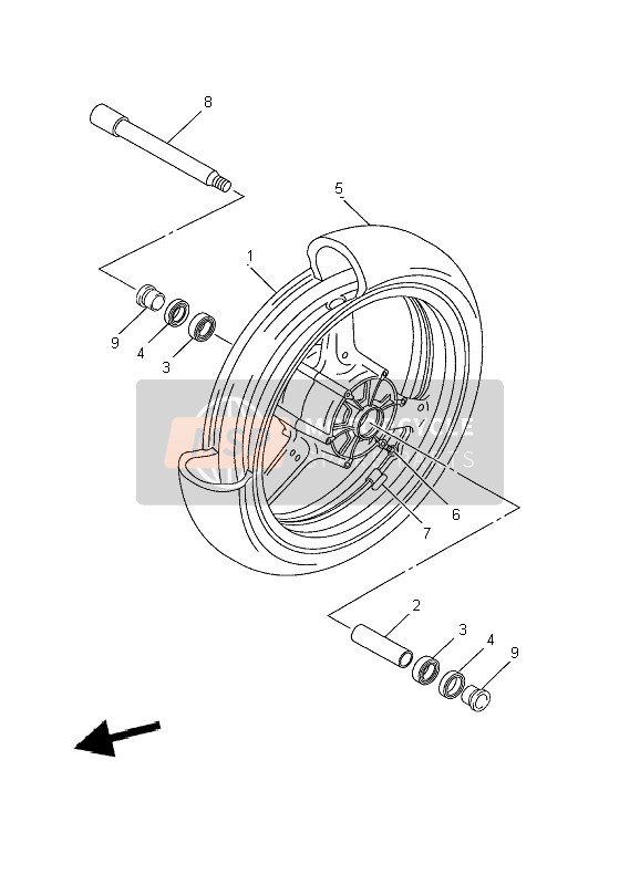 Yamaha YZF-R6 2002 Front Wheel for a 2002 Yamaha YZF-R6