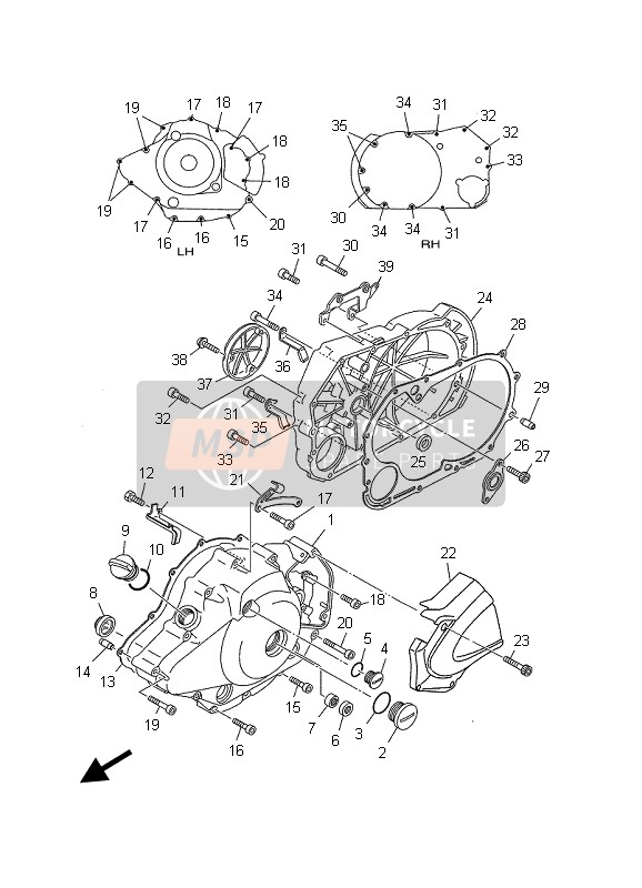 Yamaha BT1100 2003 Crankcase Cover 1 for a 2003 Yamaha BT1100