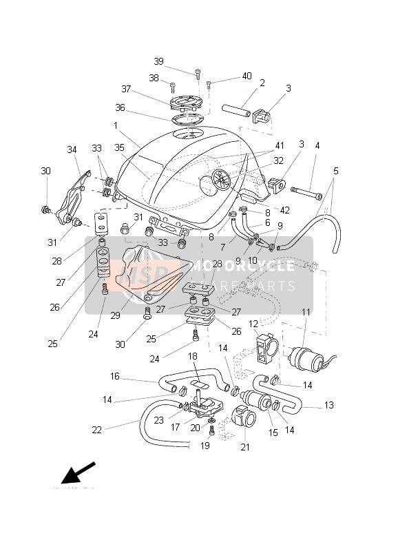 Yamaha BT1100 2003 Serbatoio di carburante per un 2003 Yamaha BT1100