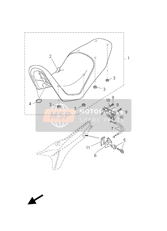 Yamaha BT1100 2003 Asiento para un 2003 Yamaha BT1100