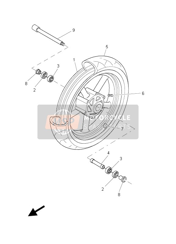 Yamaha BT1100 2003 Front Wheel for a 2003 Yamaha BT1100