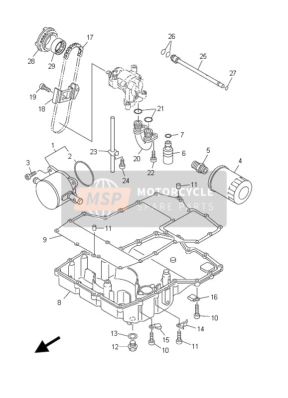 Yamaha FJR1300 2003 Enfriador de aceite para un 2003 Yamaha FJR1300