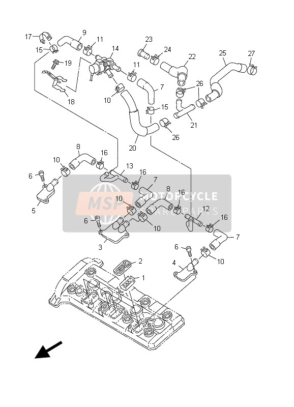 Yamaha FJR1300 2003 Sistema de inducción de aire para un 2003 Yamaha FJR1300