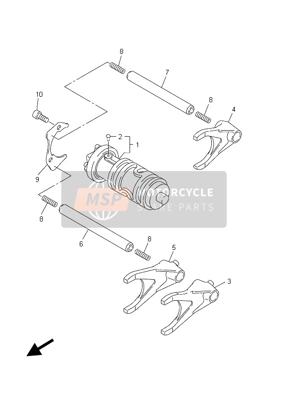 Yamaha FJR1300 2003 Shift Cam & Forchetta per un 2003 Yamaha FJR1300