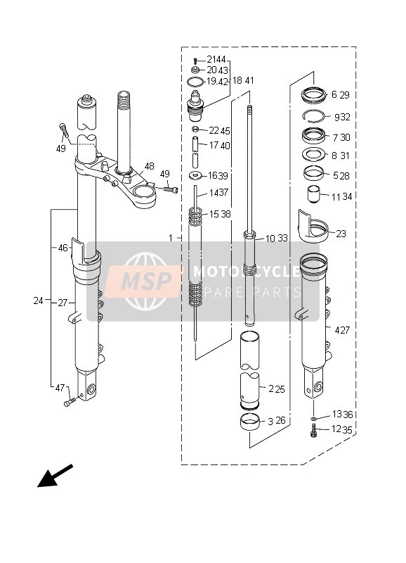 Yamaha FJR1300 2003 Front Fork for a 2003 Yamaha FJR1300