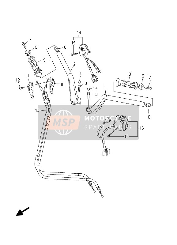 Yamaha FJR1300 2003 Steering Handle & Cable for a 2003 Yamaha FJR1300