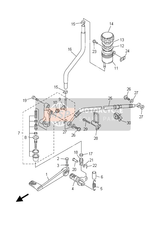 Yamaha FJR1300 2003 Rear Master Cylinder for a 2003 Yamaha FJR1300