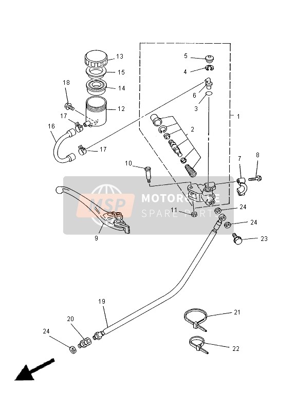 Yamaha TZ125 2000 Front Master Cylinder for a 2000 Yamaha TZ125