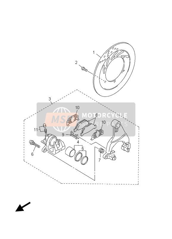 Yamaha FJR1300A 2003 Pinza de freno trasero para un 2003 Yamaha FJR1300A