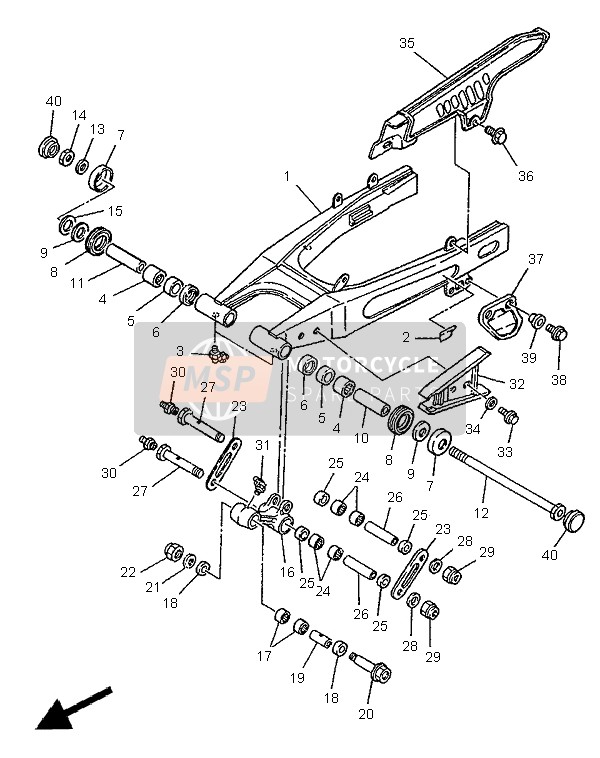 Yamaha XTZ750 SUPER TENERE 1995 Rear Arm for a 1995 Yamaha XTZ750 SUPER TENERE