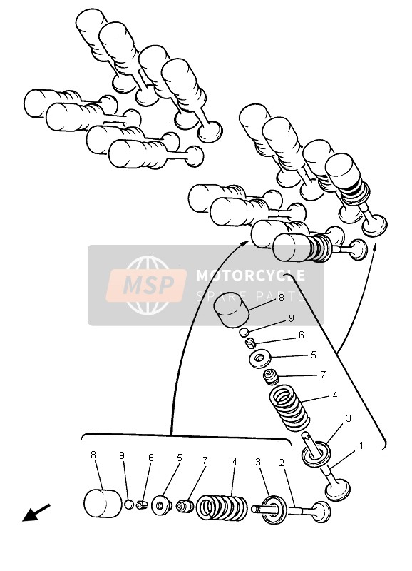 Yamaha FZS600 FAZER 2003 Valvola per un 2003 Yamaha FZS600 FAZER