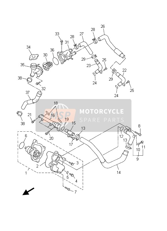 Yamaha FZS600 FAZER 2003 Pompa dell'acqua per un 2003 Yamaha FZS600 FAZER