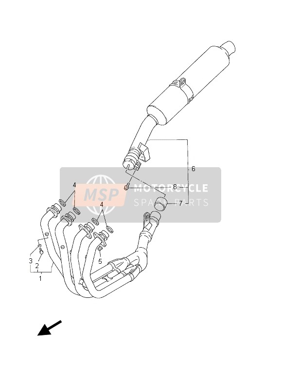 Yamaha FZS600 FAZER 2003 Exhaust for a 2003 Yamaha FZS600 FAZER