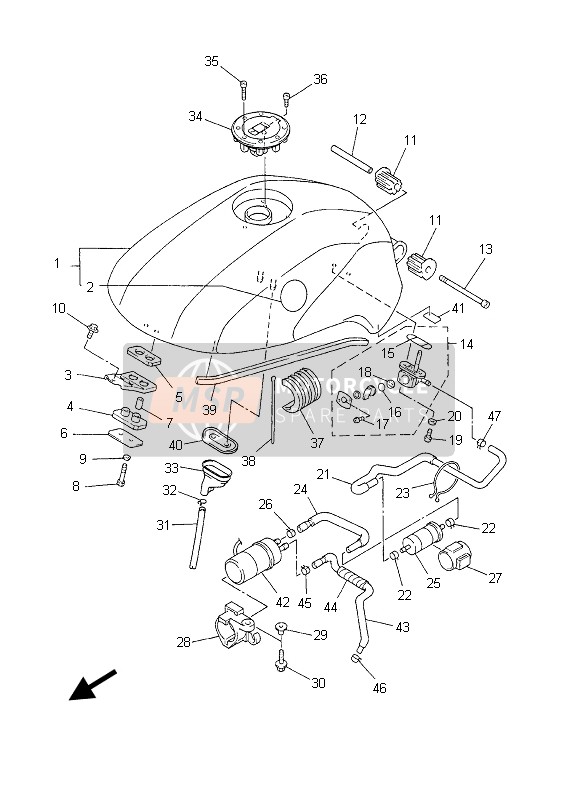 2VN245000200, Fuel Cock Assy 1, Yamaha, 1