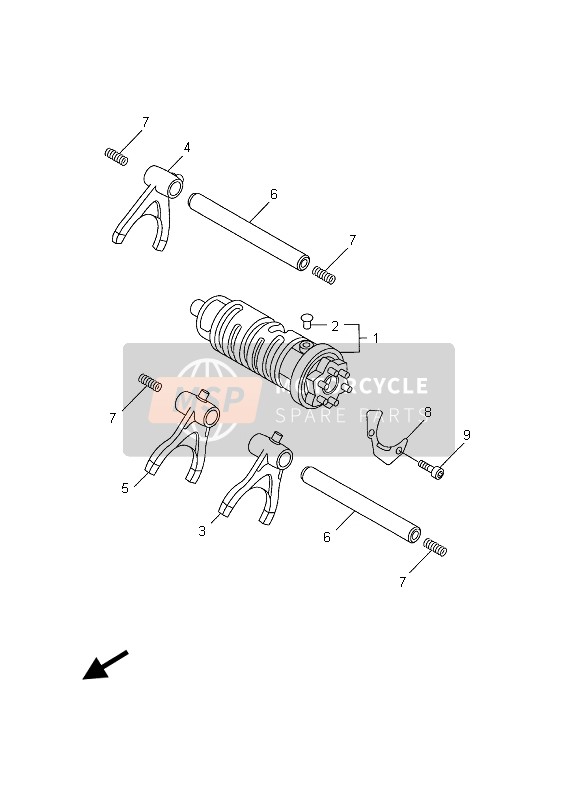 Yamaha FZS1000-S FAZER 2003 Shift Cam & Fourchette pour un 2003 Yamaha FZS1000-S FAZER