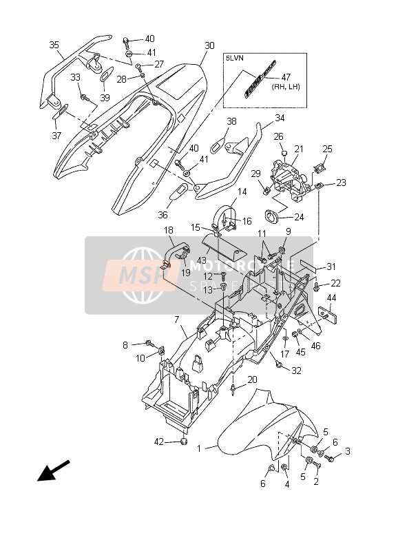 Yamaha FZS1000-S FAZER 2003 Fender for a 2003 Yamaha FZS1000-S FAZER