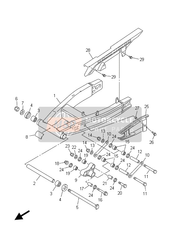 Yamaha FZS1000-S FAZER 2003 Rear Arm for a 2003 Yamaha FZS1000-S FAZER