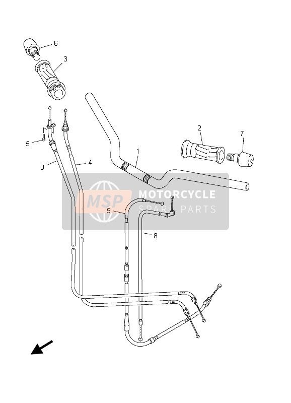 Yamaha FZS1000-S FAZER 2003 Steering Handle & Cable for a 2003 Yamaha FZS1000-S FAZER