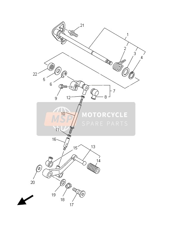 Yamaha TDM900 2003 Shift Shaft for a 2003 Yamaha TDM900