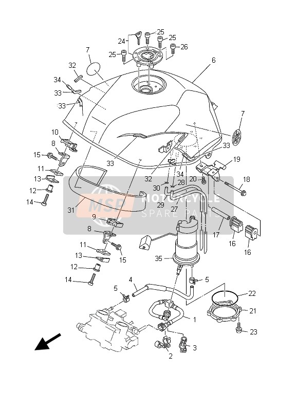 Yamaha TDM900 2003 Fuel Tank for a 2003 Yamaha TDM900