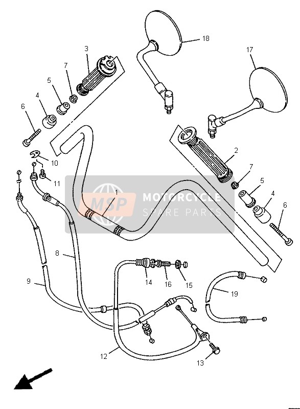 Steering Handle & Cable (XV250S)