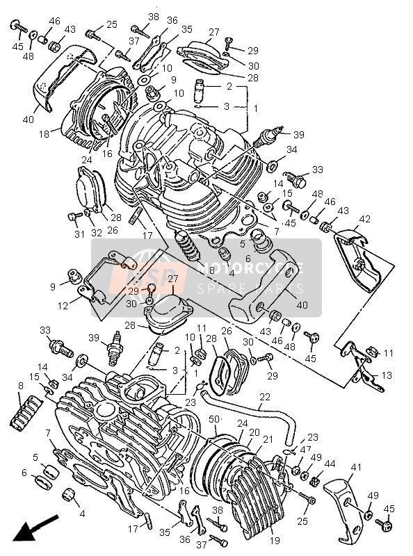 Yamaha XV535-S VIRAGO 1995 Cylinder Head for a 1995 Yamaha XV535-S VIRAGO