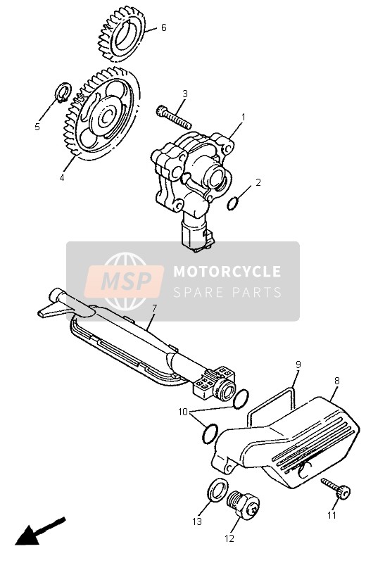 Yamaha XV535-S VIRAGO 1995 Oil Pump for a 1995 Yamaha XV535-S VIRAGO