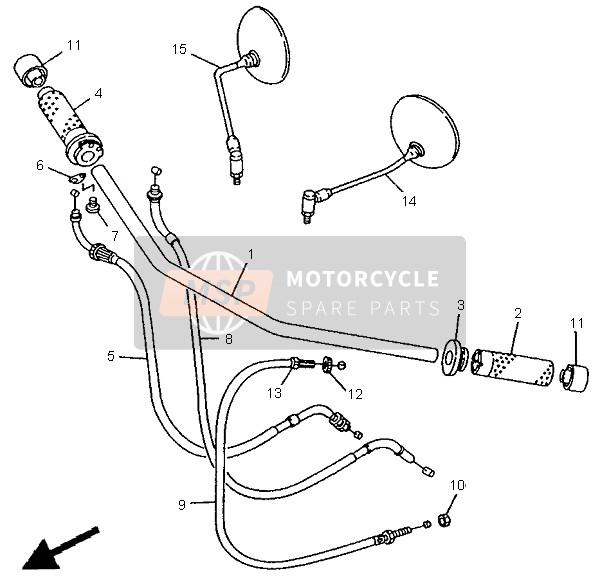 Steering Handle & Cable (Flat Handle)